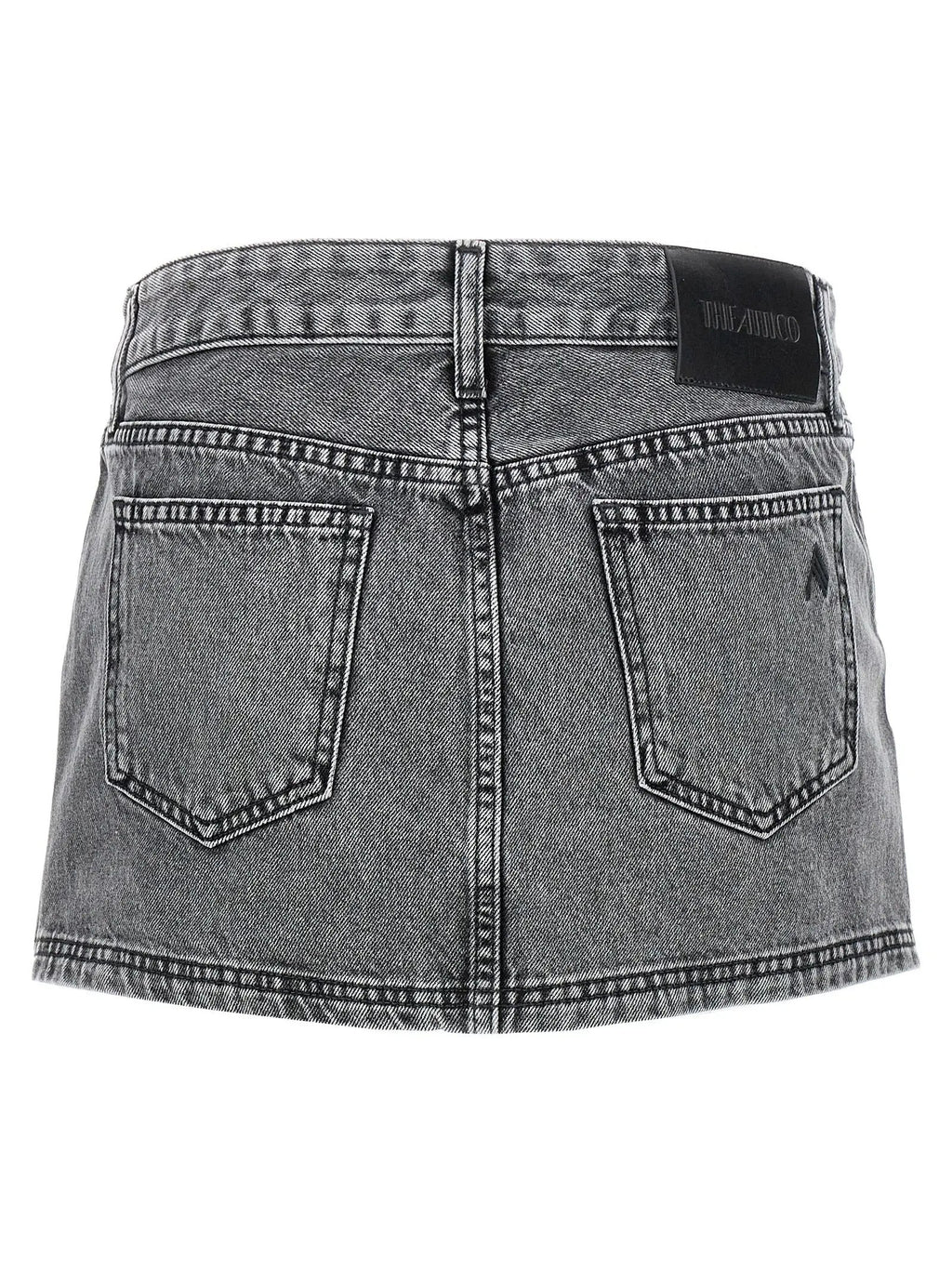 The Attico Gray Cotton Long Skirt