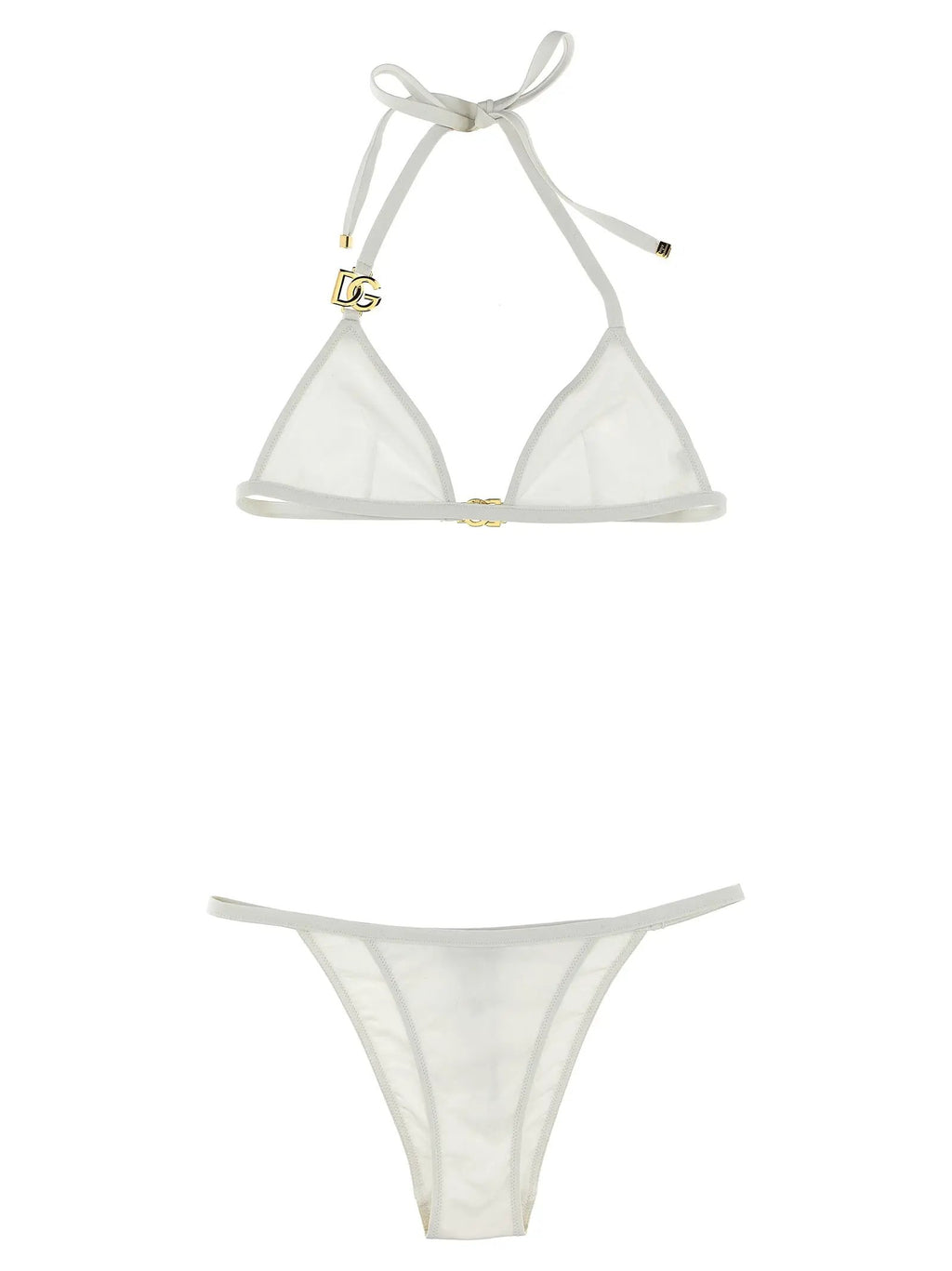 Haut et bas de bikini Dolce & Gabbana en polyamide blanc