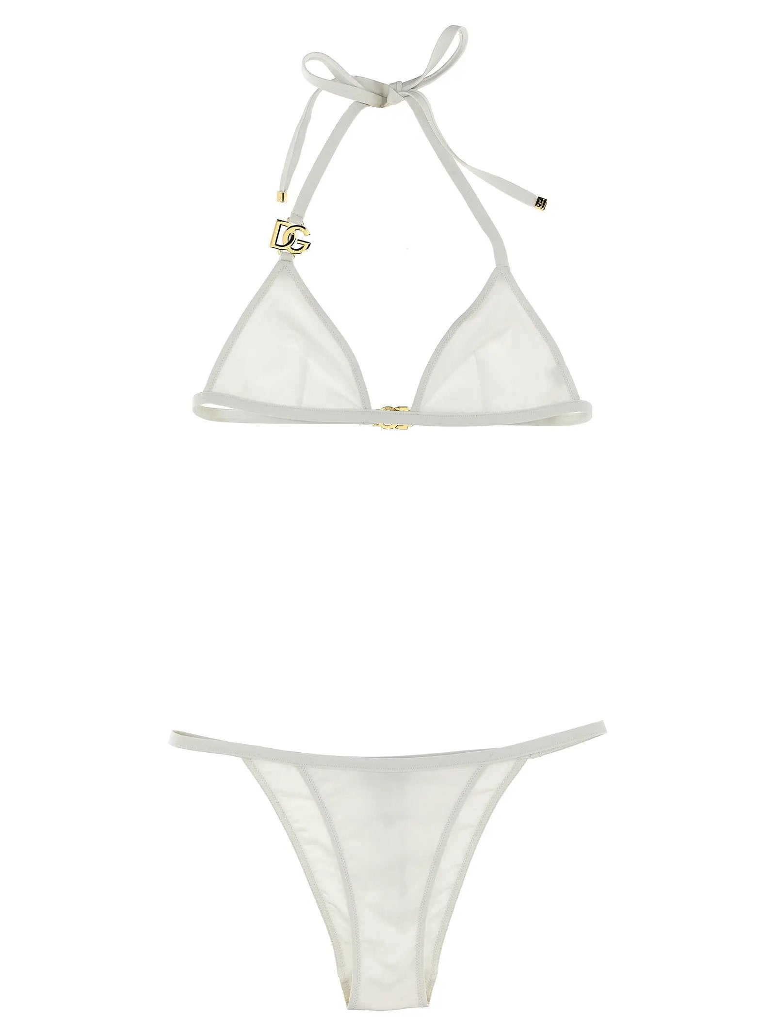 Haut et bas de bikini Dolce & Gabbana en polyamide blanc