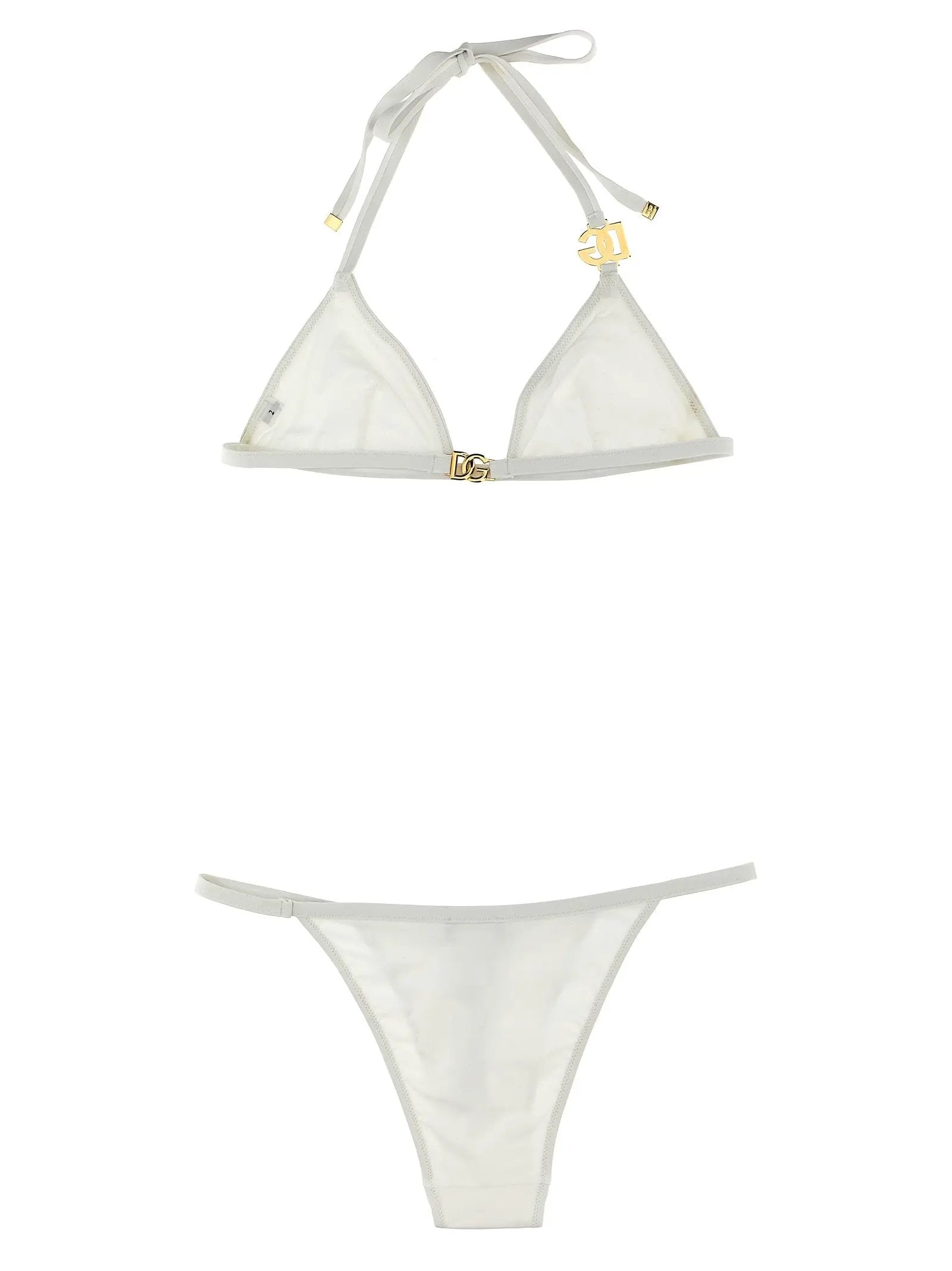 Haut et bas de bikini Dolce & Gabbana en polyamide blanc