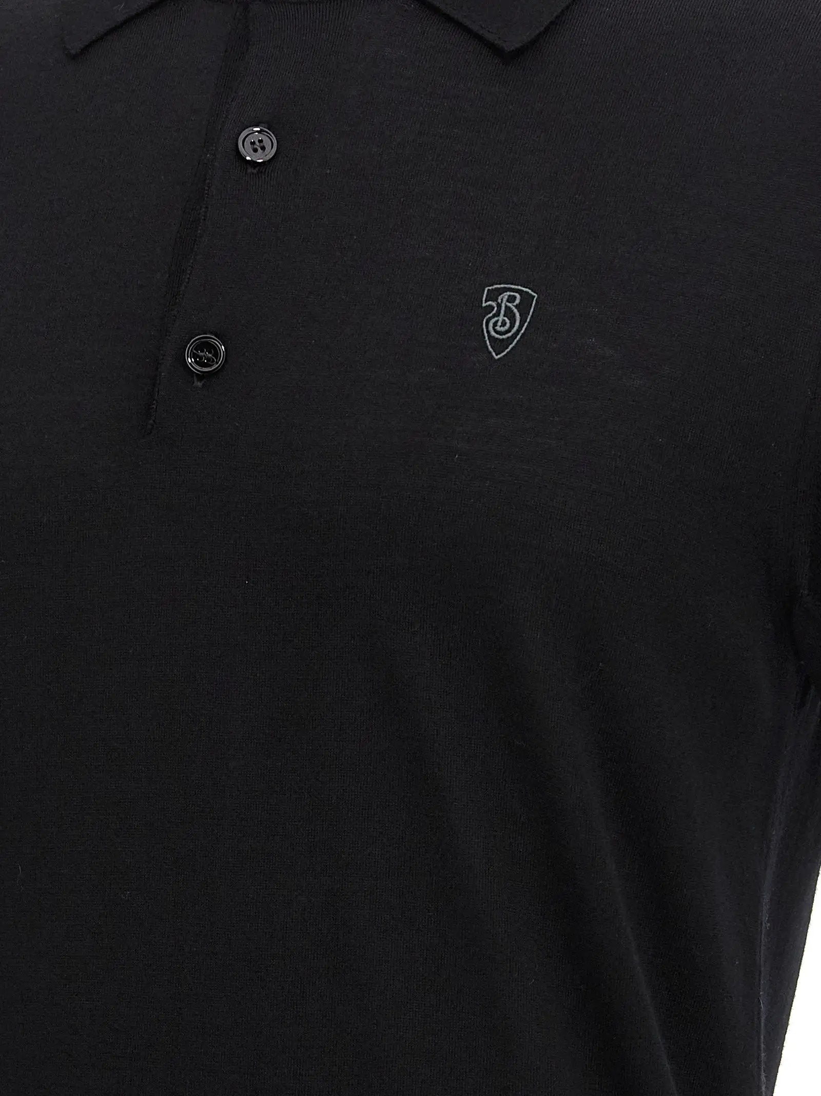 Burberry Black Wool Polo Shirt