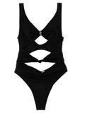 Elisabetta Franchi Black Polyamide One-Piece Swimsuit