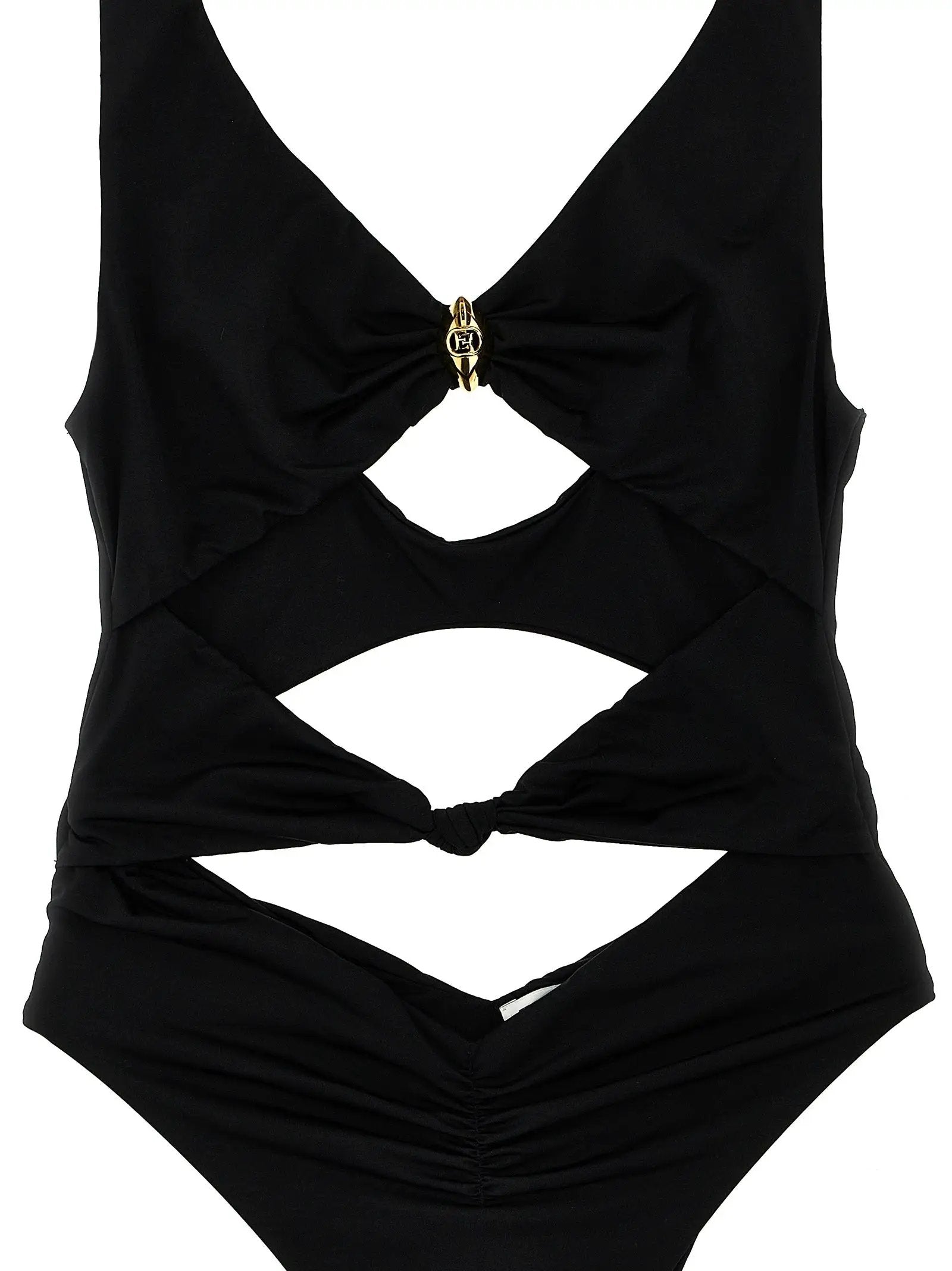 Elisabetta Franchi Black Polyamide One-Piece Swimsuit