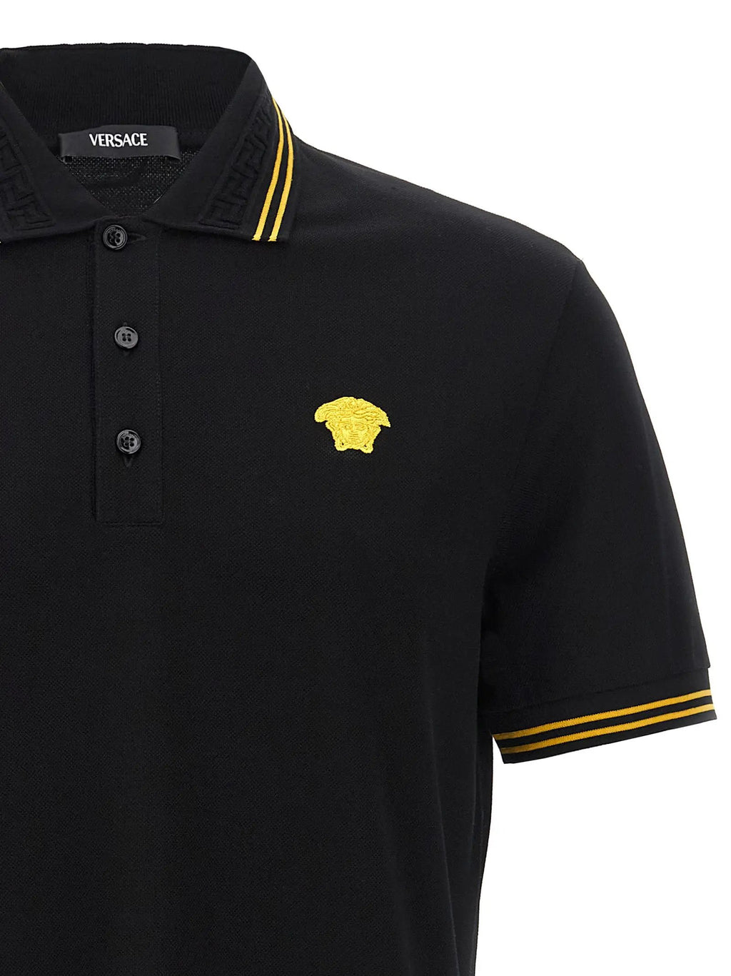 Polo Versace en coton noir