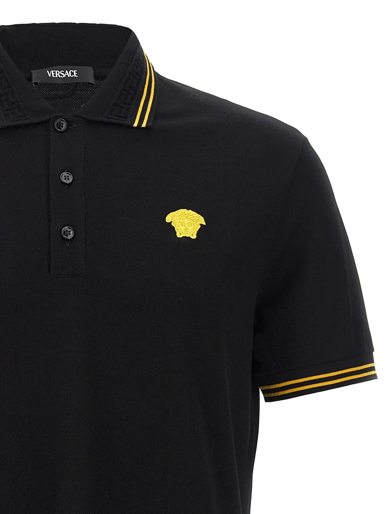 Polo Versace en coton noir