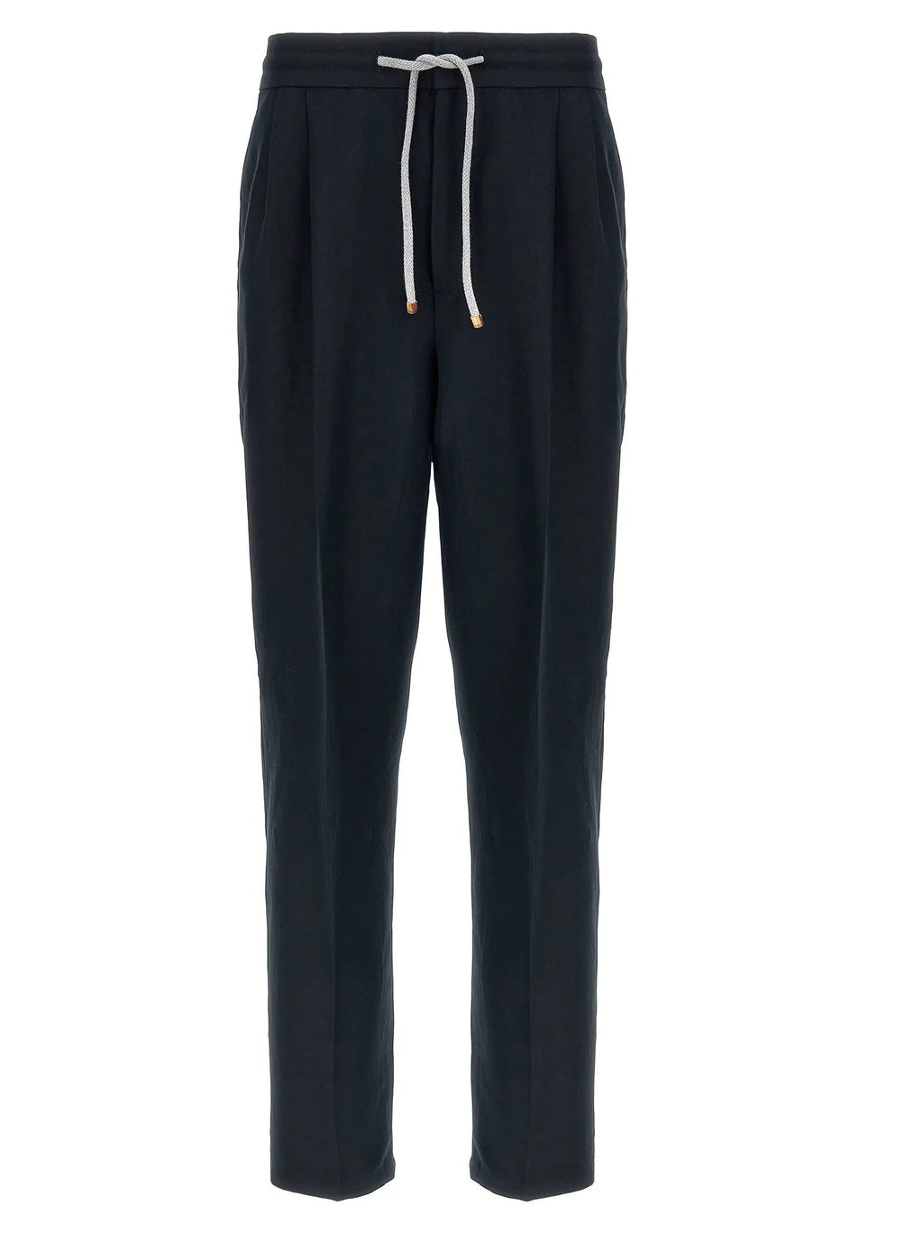 Brunello Cucinelli Blue Linen Casual Pants