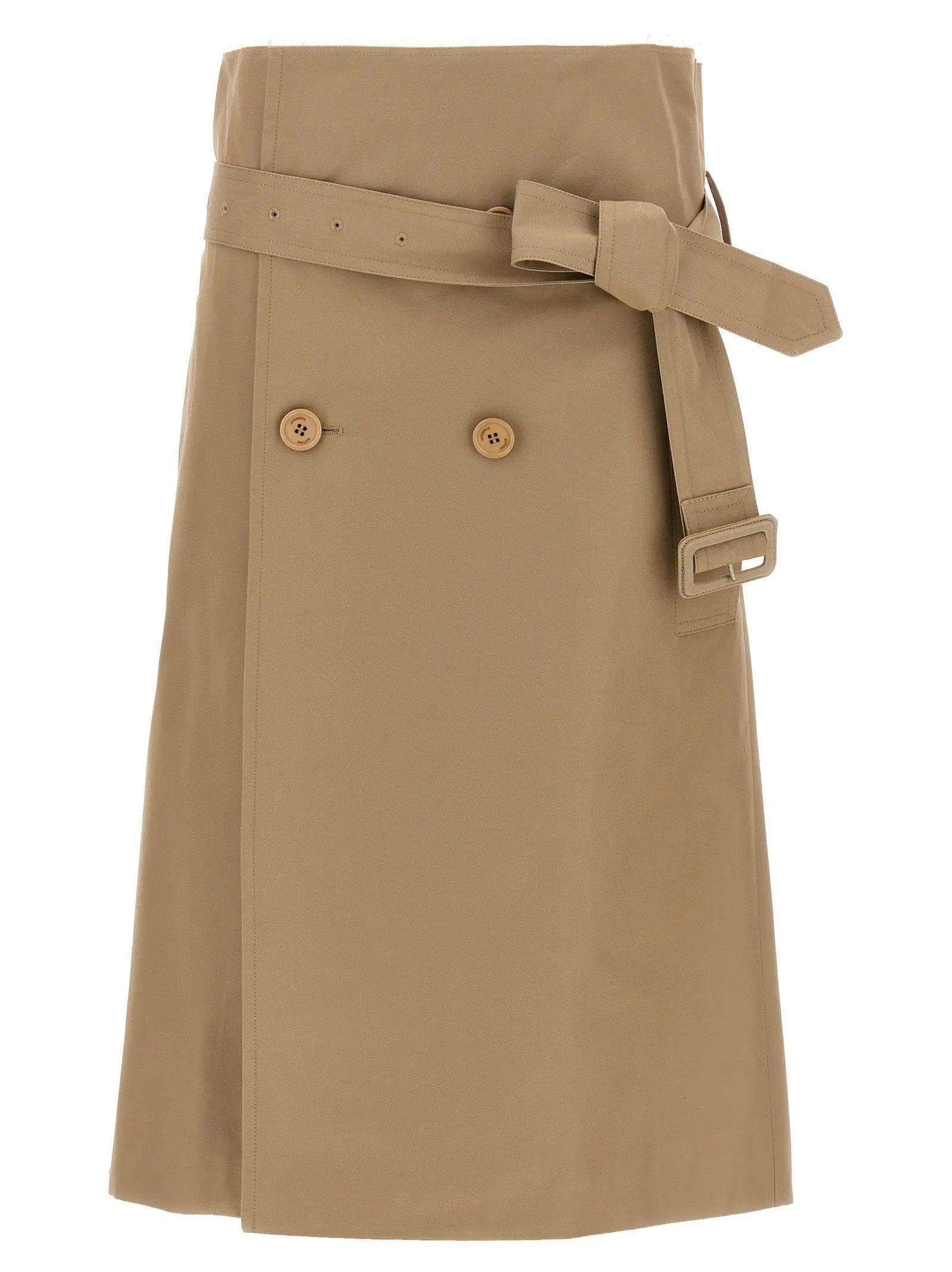 Vetements Beige Cotton Midi Skirt