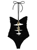 Elisabetta Franchi Black Polyamide One-Piece Swimsuit