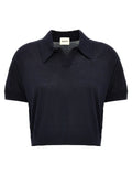 Khaite Blue Wool Shortsleeve Shirt
