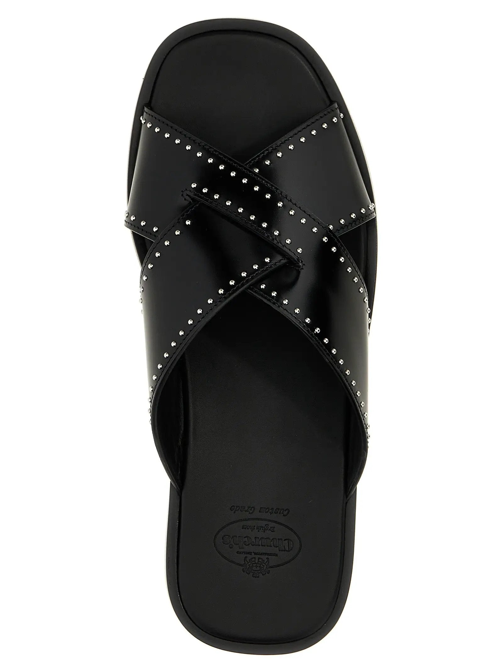Church's Black Calf Leather Bos Taurus Slides