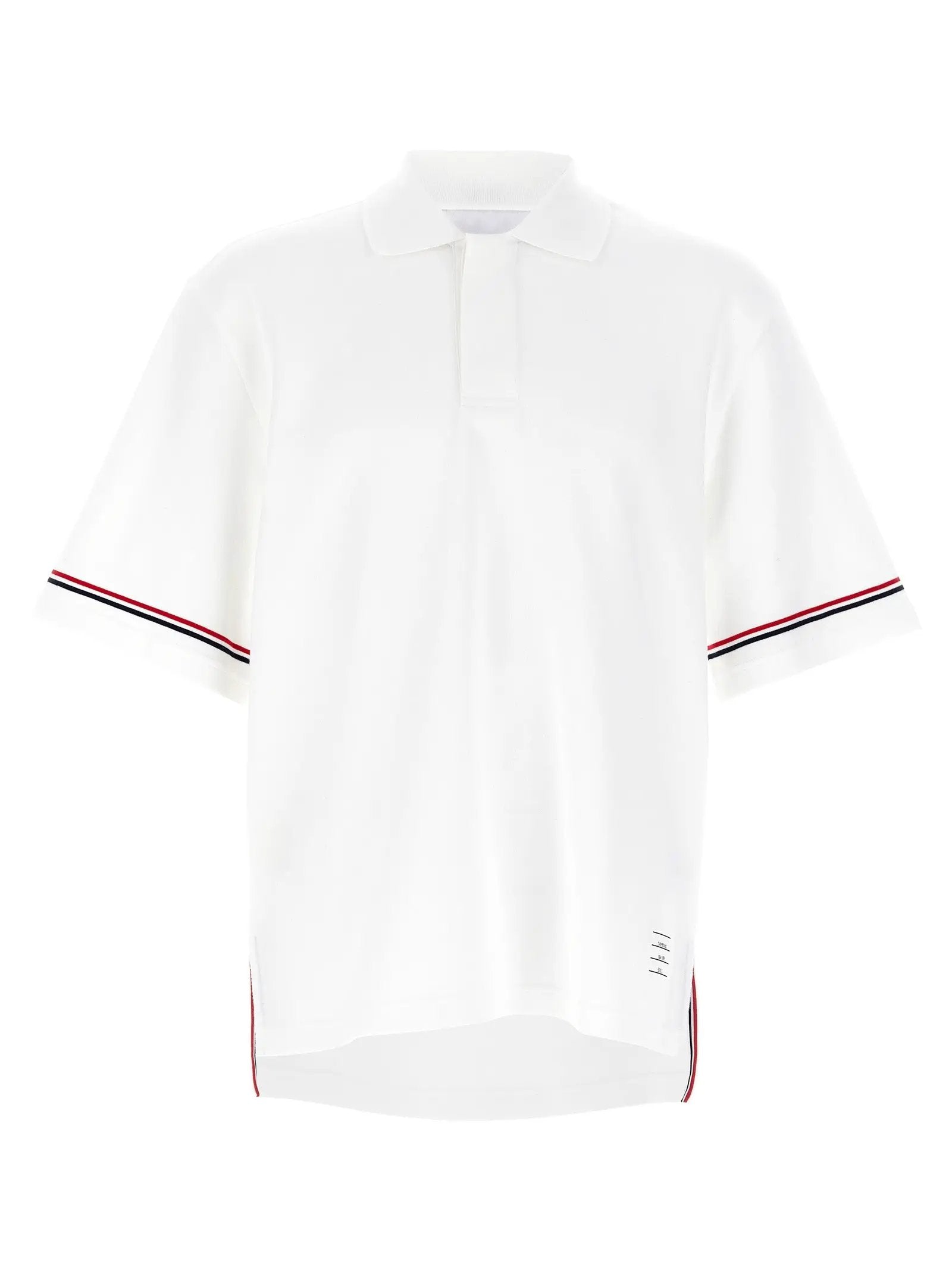 Thom Browne White Cotton Polo Shirt