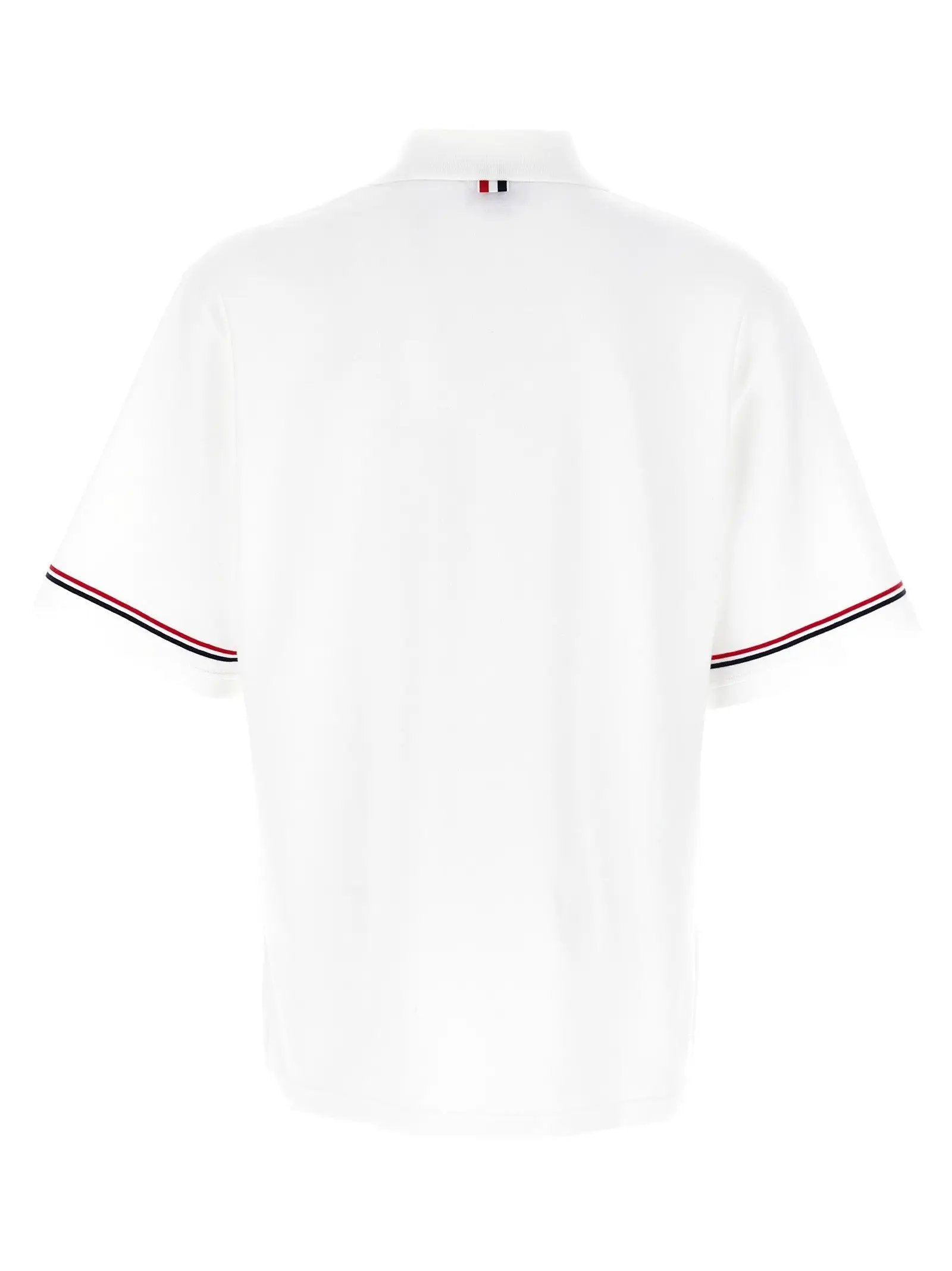 Thom Browne White Cotton Polo Shirt