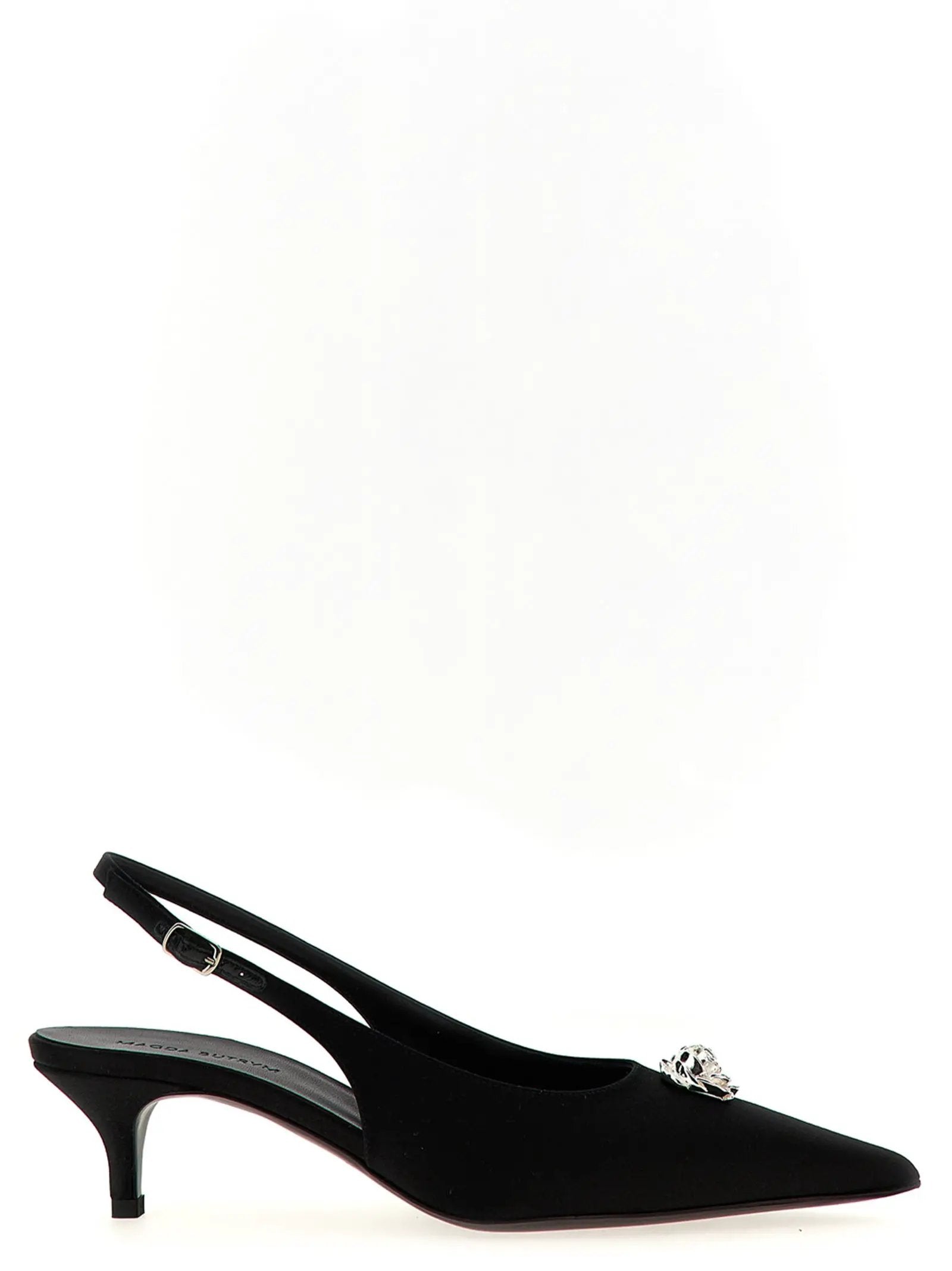 Magda Butrym Black Silk Mid Heel Pumps