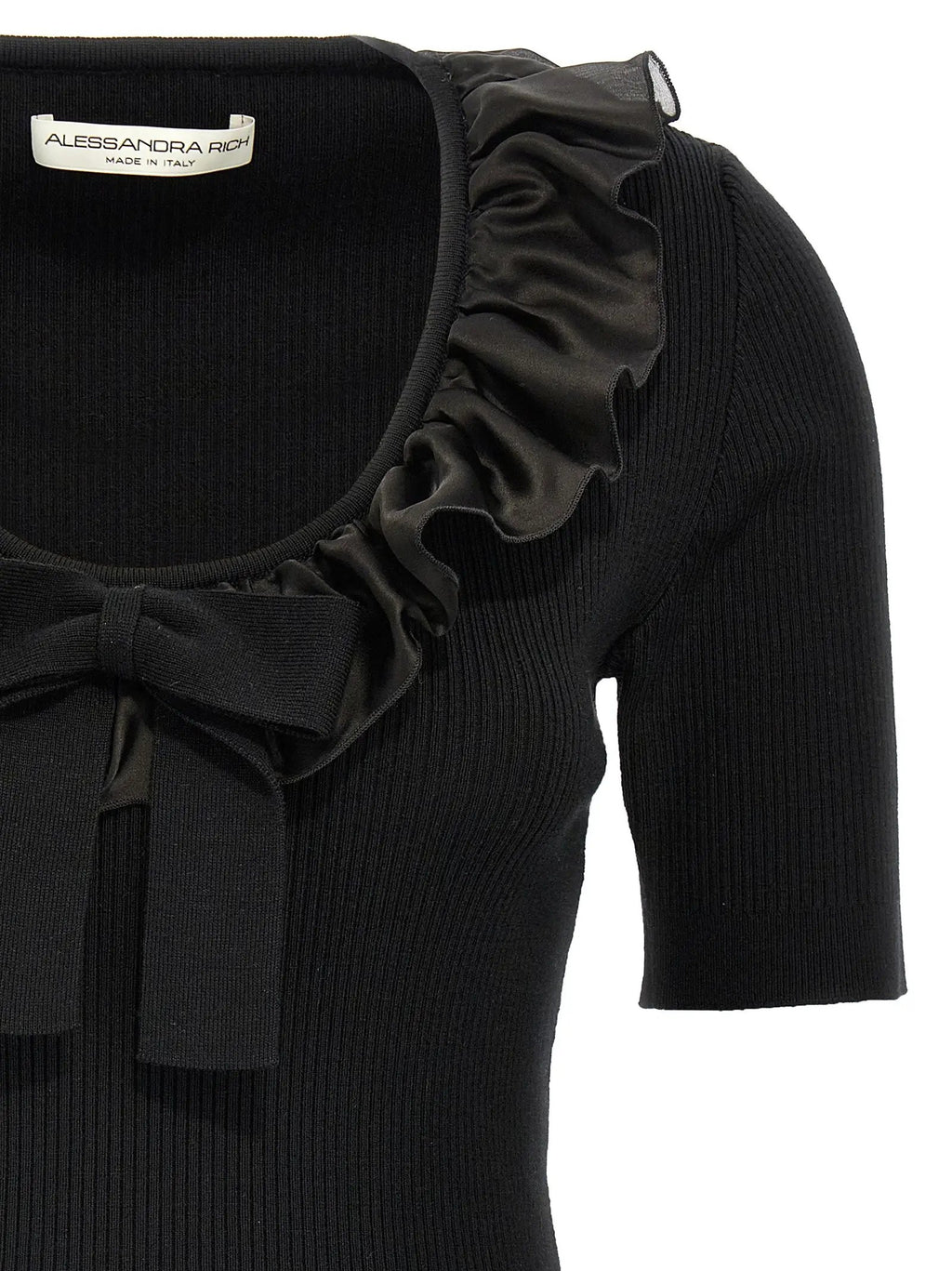 Alessandra Rich Black Wool T-Shirt