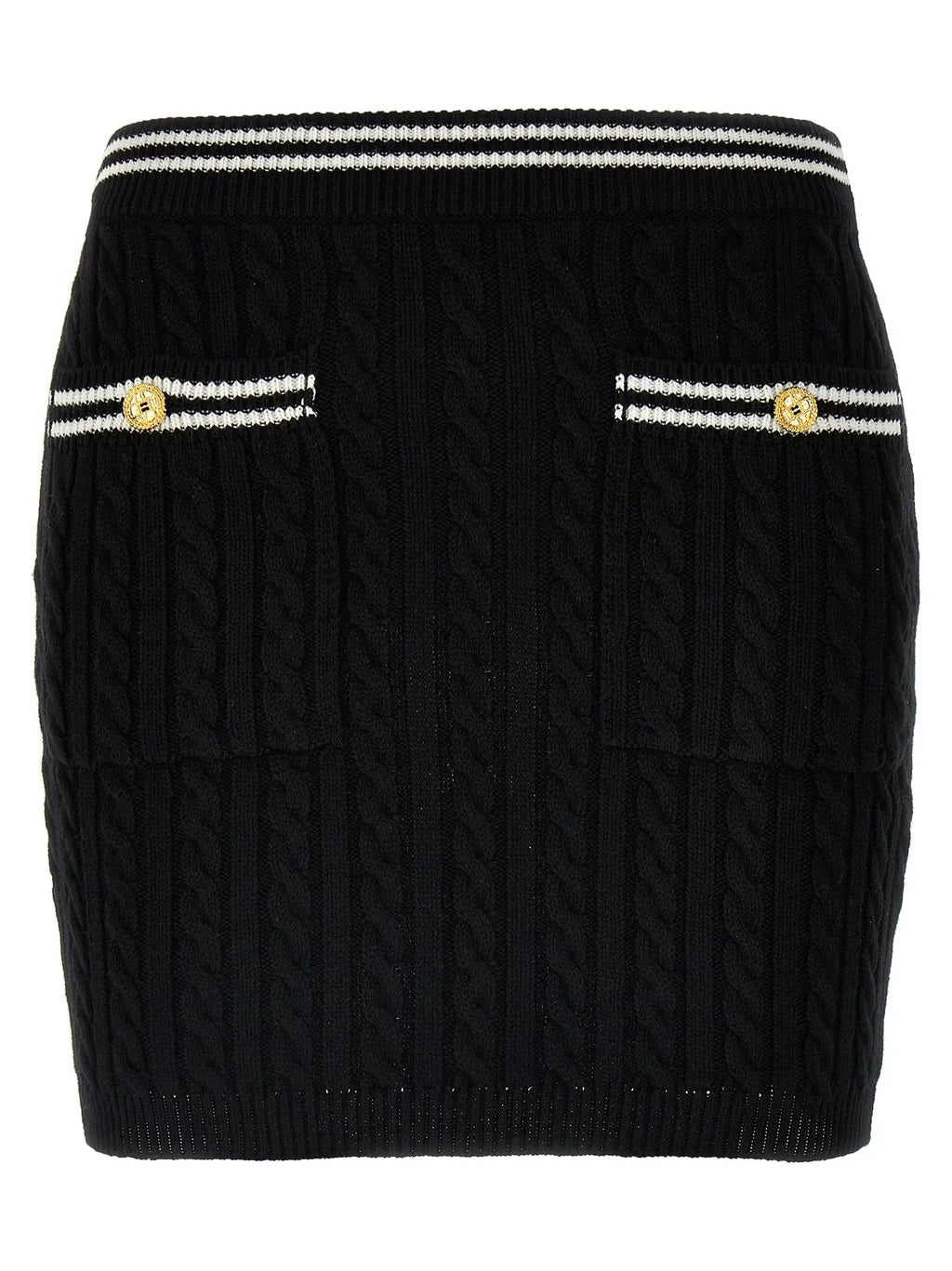 Alessandra Rich Bicolor Cotton Long Skirt