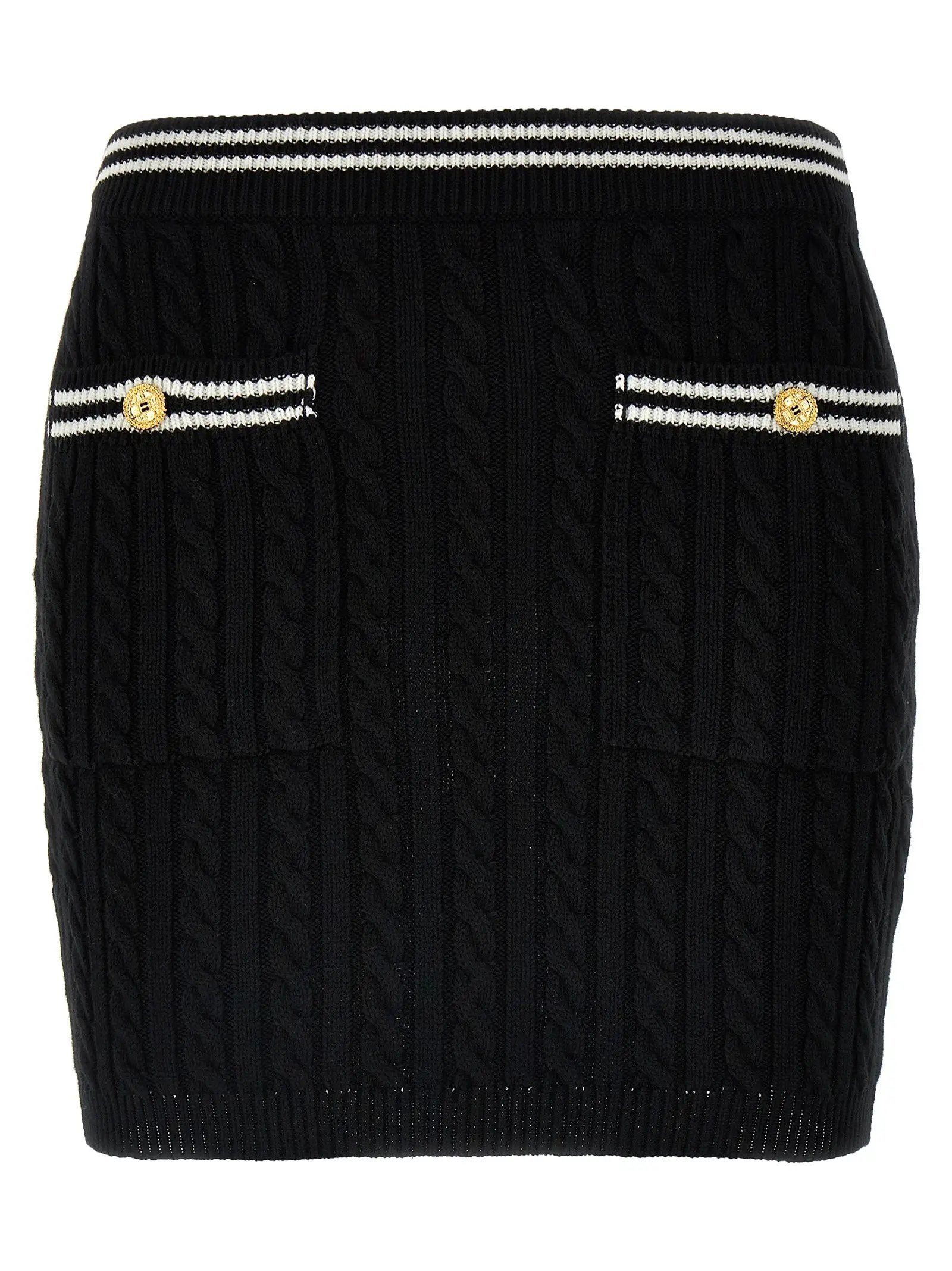 Alessandra Rich Bicolor Cotton Long Skirt