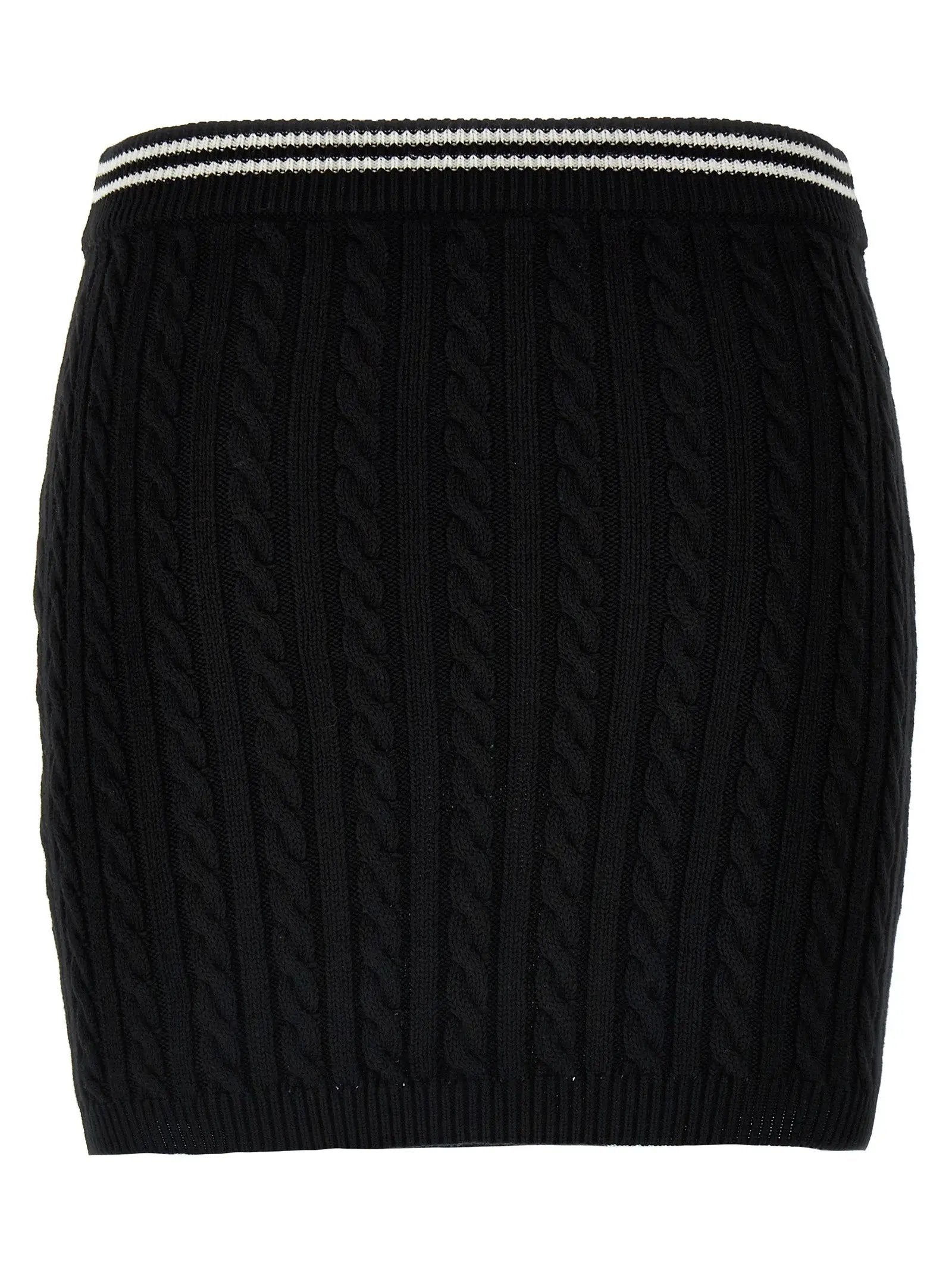 Alessandra Rich Bicolor Cotton Long Skirt