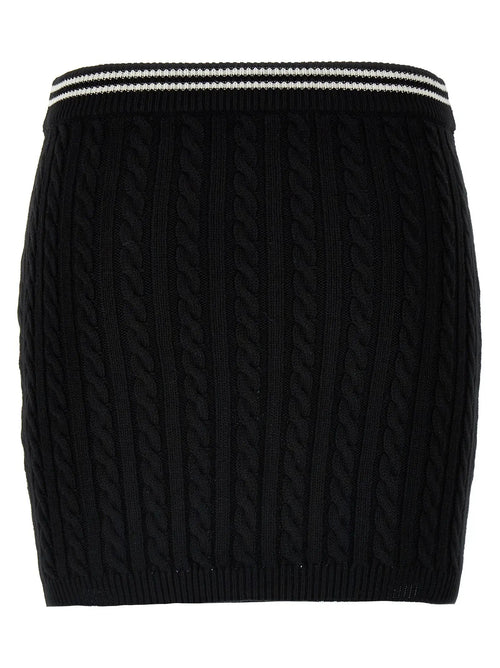 Jupe longue bicolore en coton Alessandra Rich