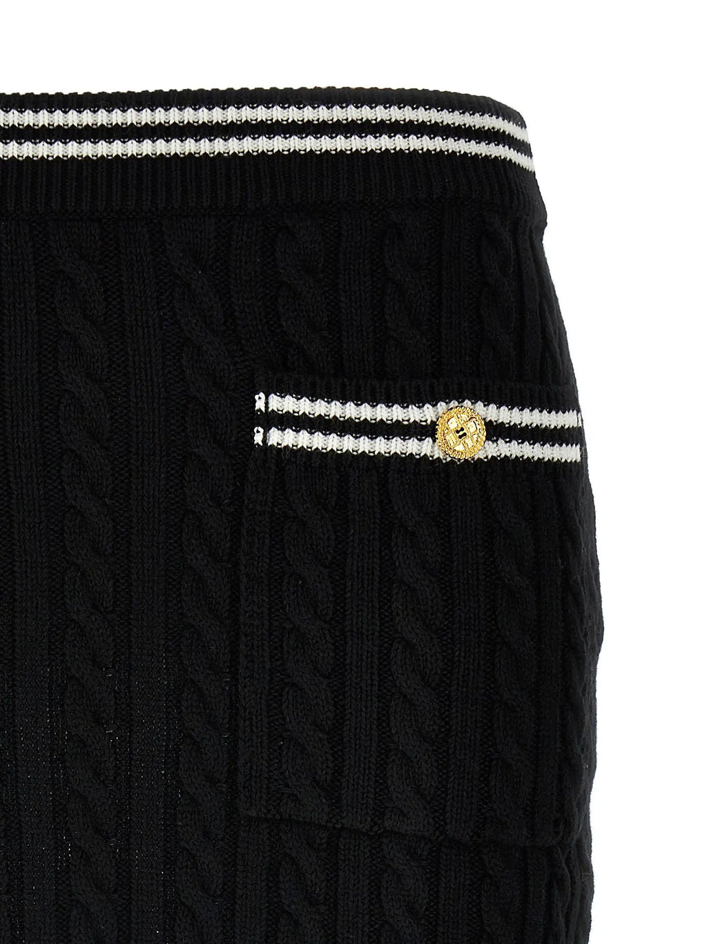 Alessandra Rich Bicolor Cotton Long Skirt