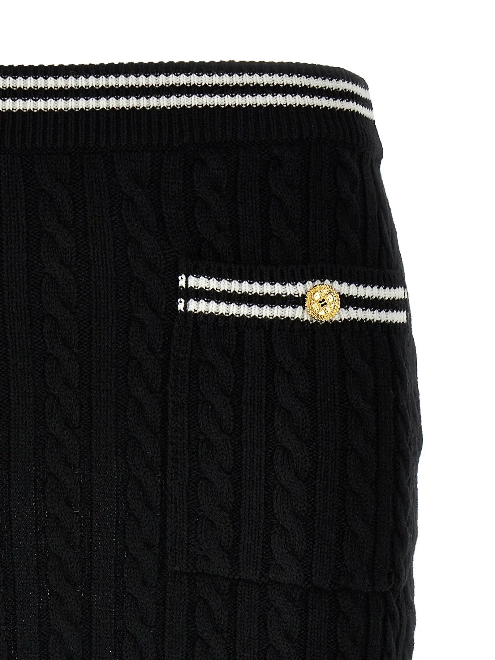 Alessandra Rich Bicolor Cotton Long Skirt