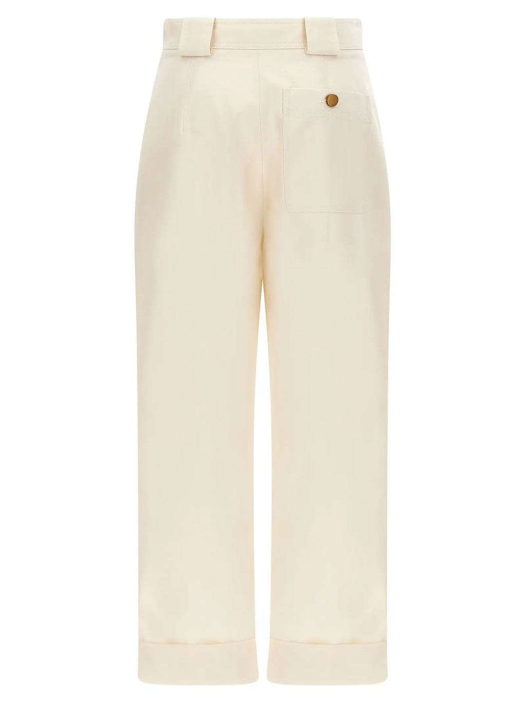 Pantalon décontracté en coton blanc Max Mara