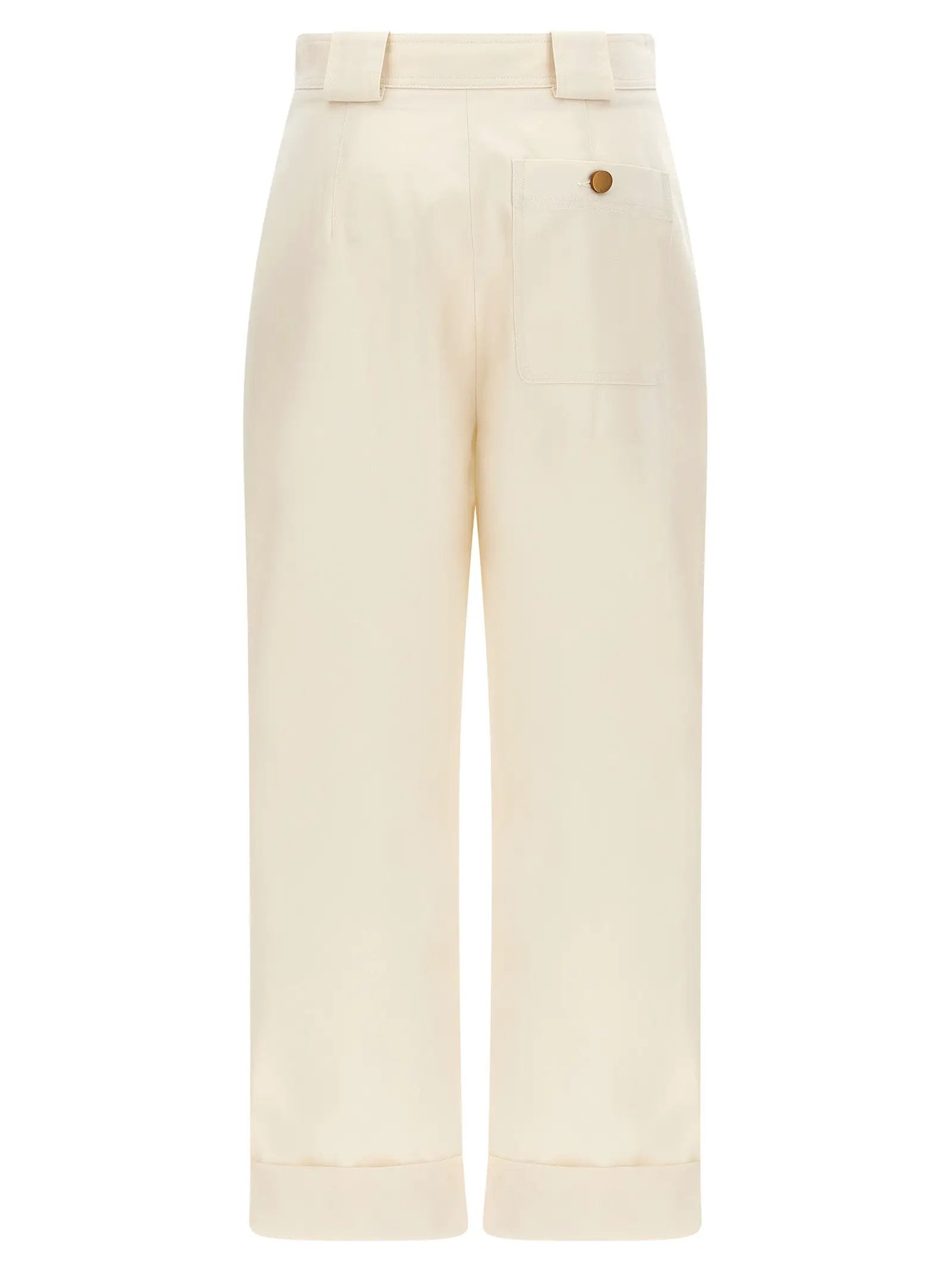 Pantalon décontracté en coton blanc Max Mara