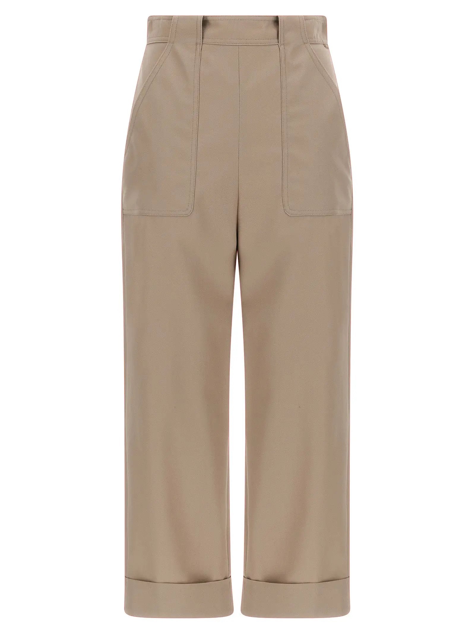 Max Mara Beige Cotton Casual Pants