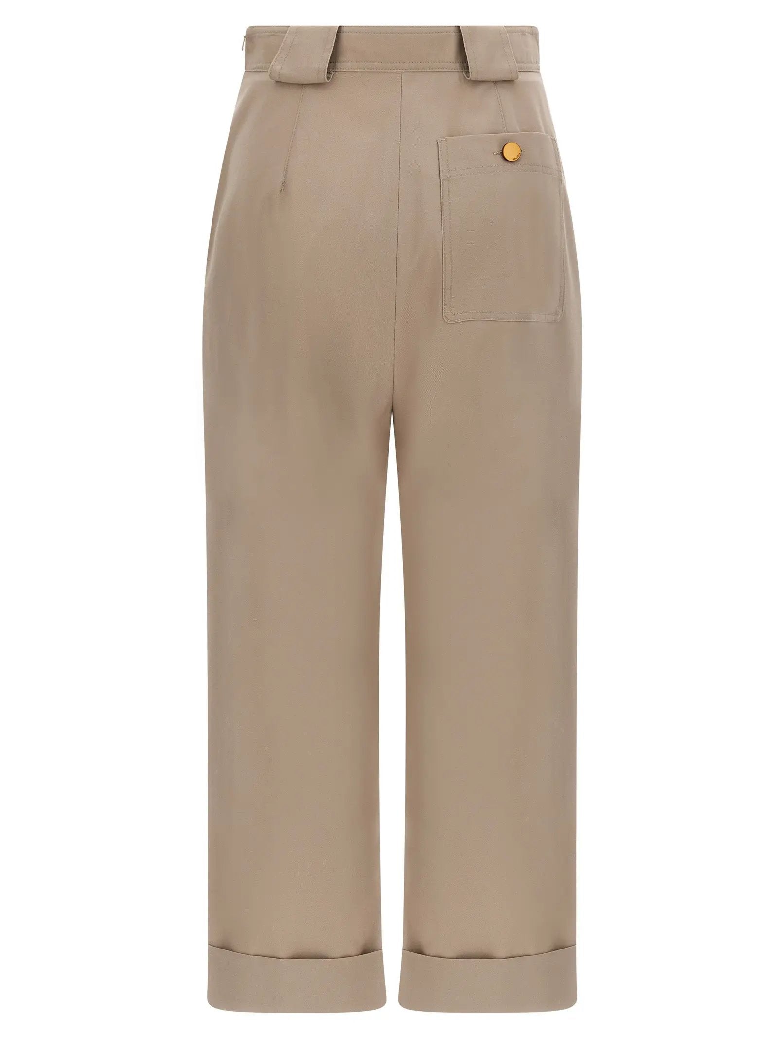 Max Mara Beige Cotton Casual Pants