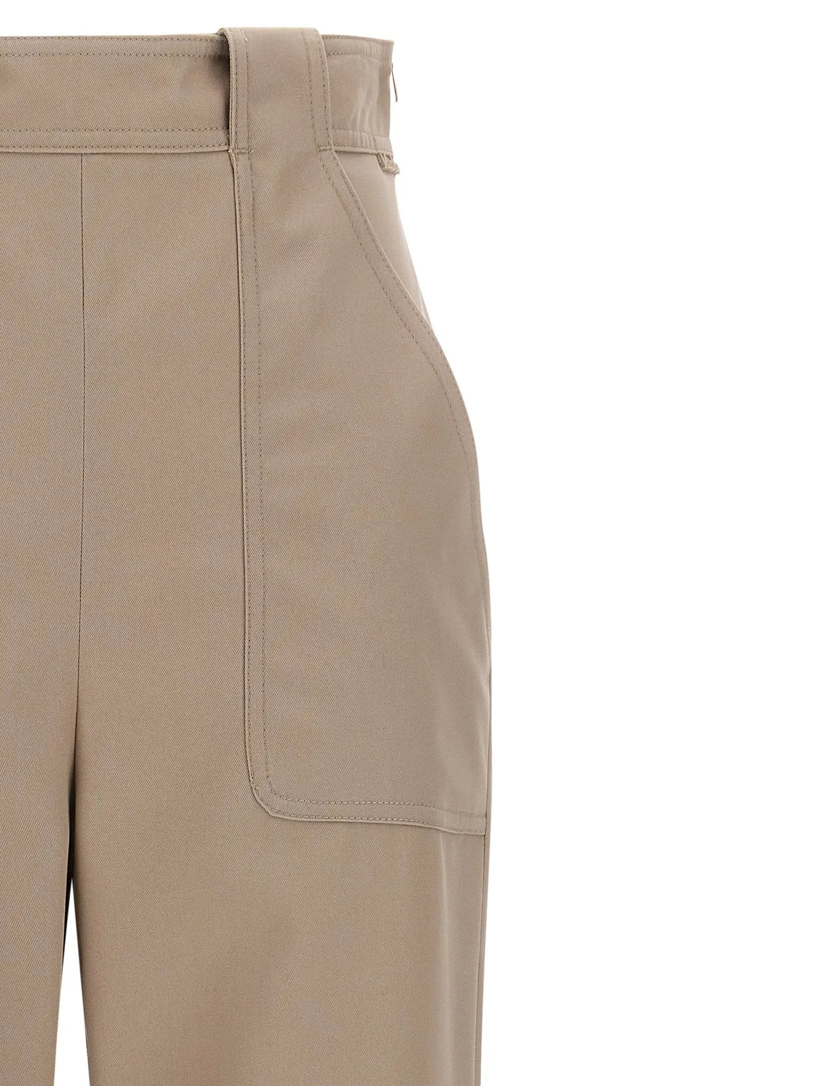 Max Mara Beige Cotton Casual Pants