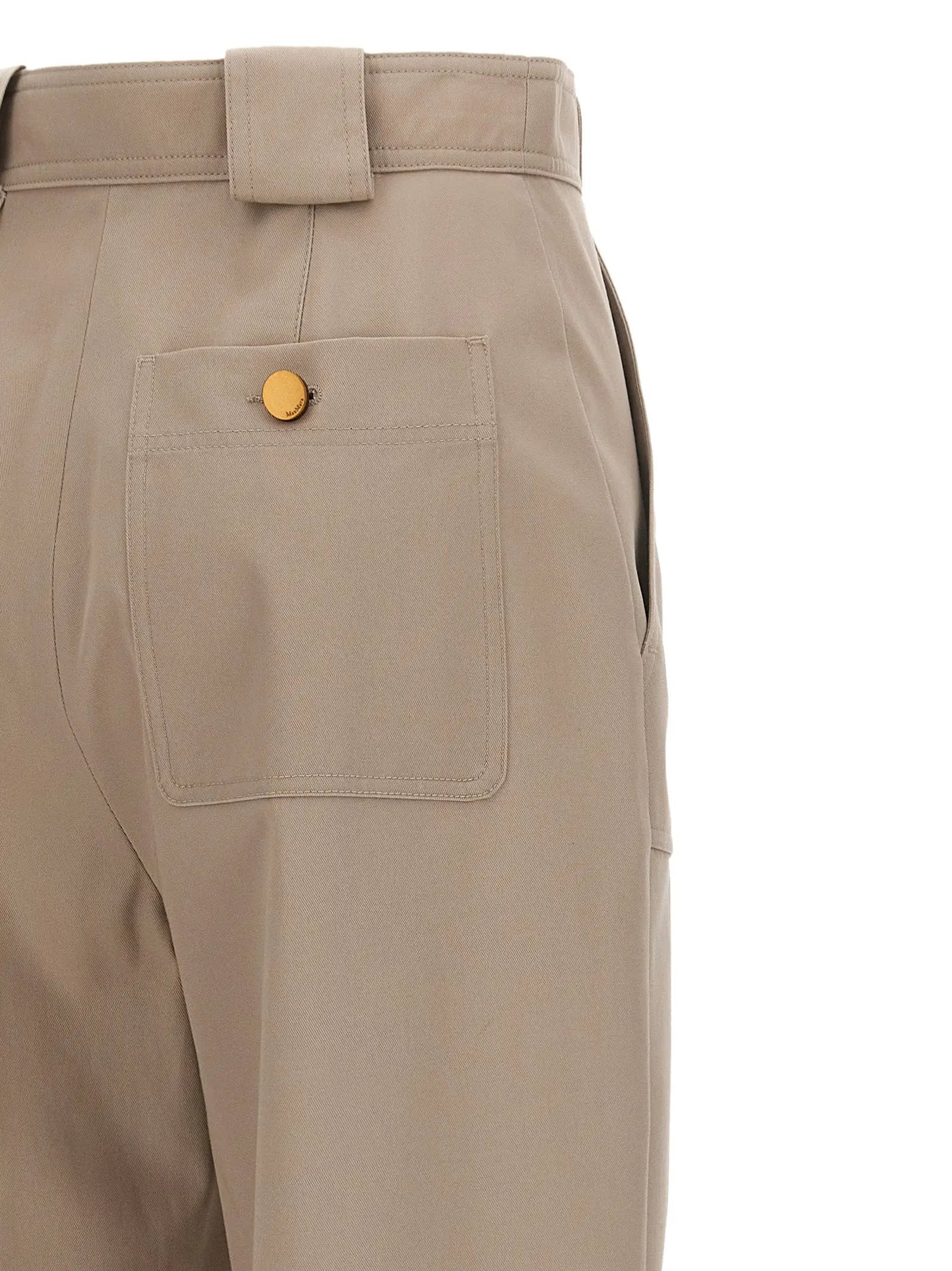 Max Mara Beige Cotton Casual Pants