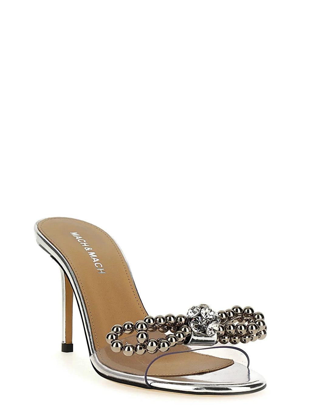 MACH & MACH Silver Pvc Stiletto Heel Sandals