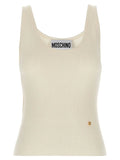 Moschino White Virgin Wool Sleeveles T-Shirt