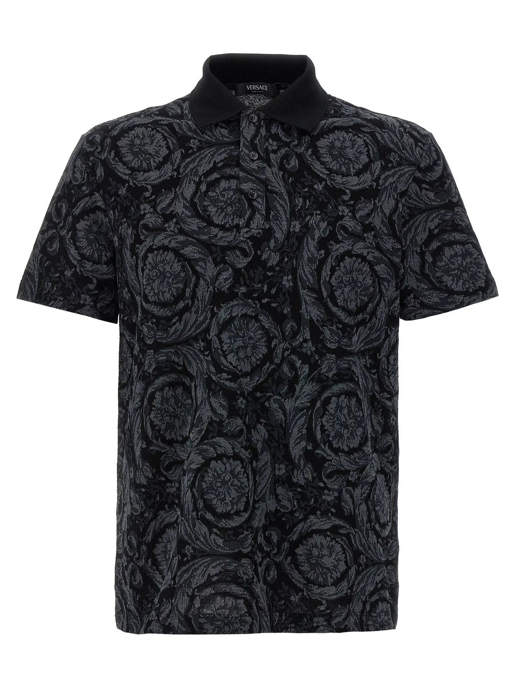 Versace Gray Cotton Polo Shirt