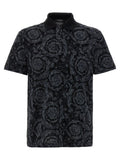 Versace Gray Cotton Polo Shirt