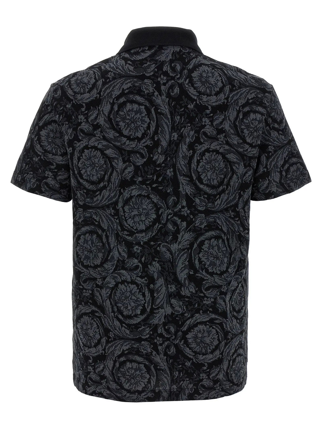 Versace Gray Cotton Polo Shirt