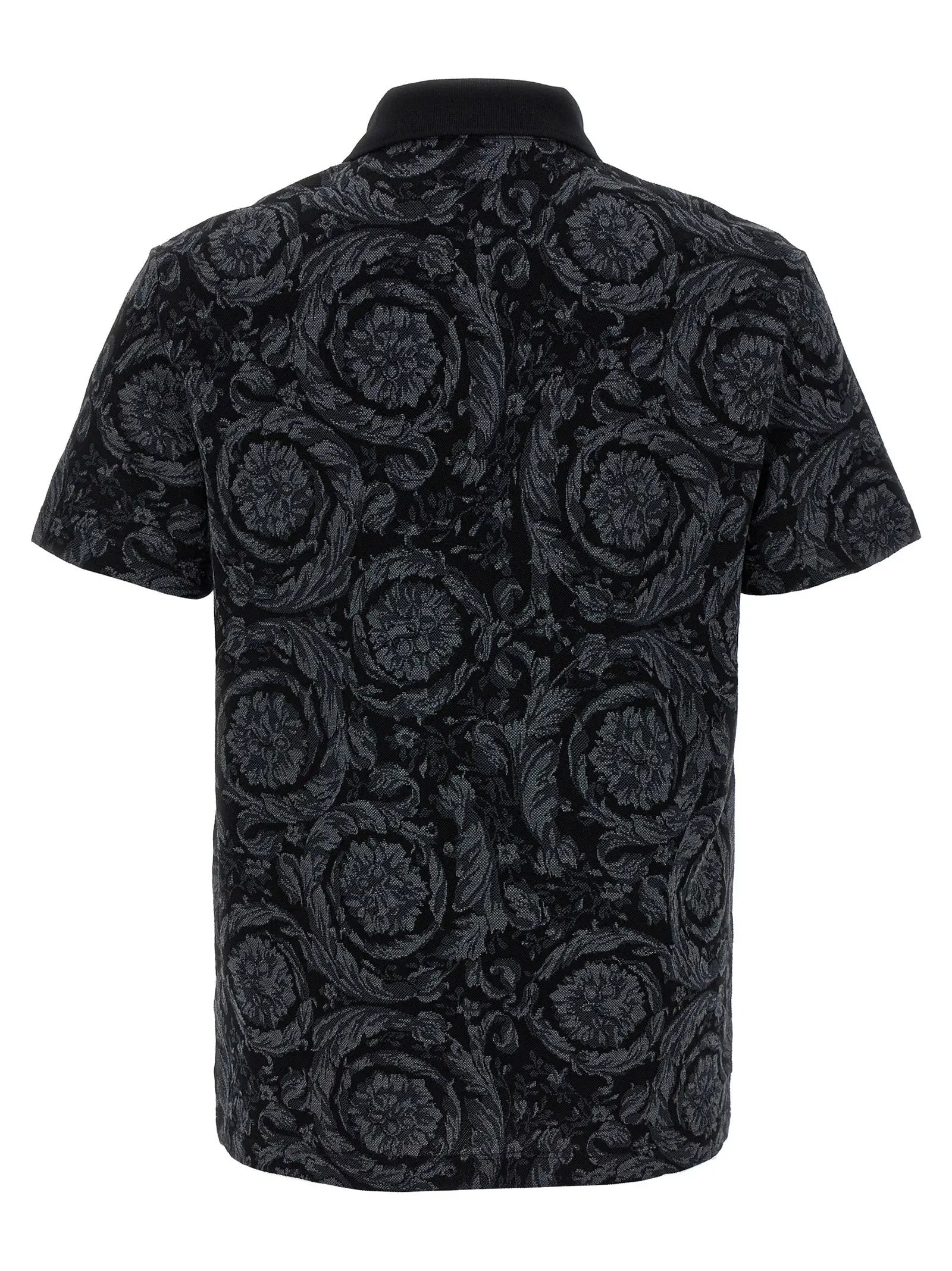 Versace Gray Cotton Polo Shirt