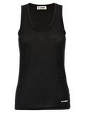 Jil Sander Black Cotton Sleeveles T-Shirt