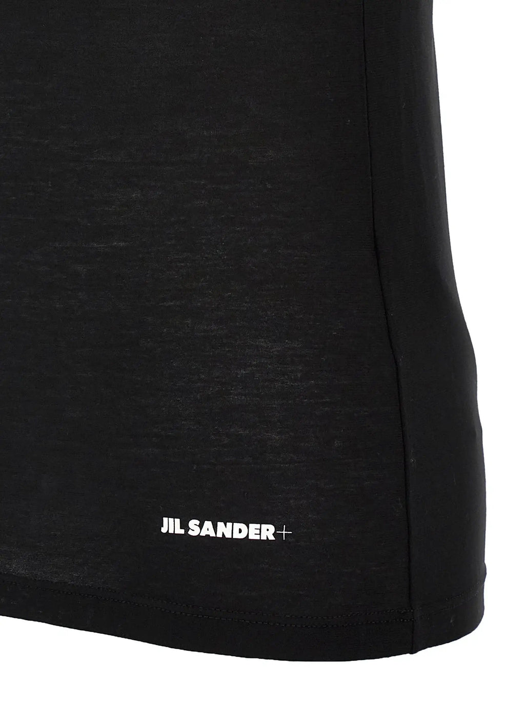 Jil Sander Black Cotton Sleeveles T-Shirt