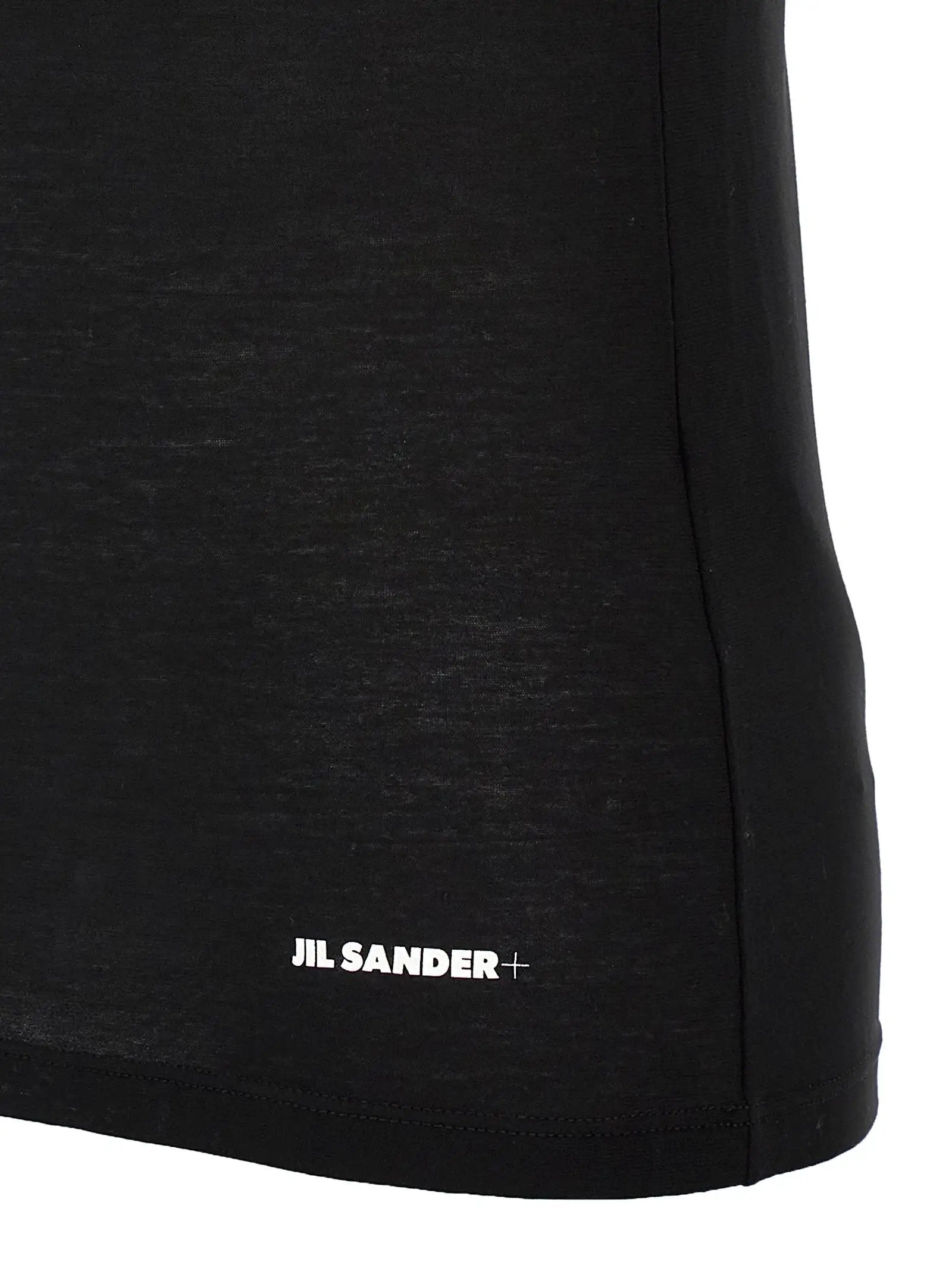 Jil Sander Black Cotton Sleeveles T-Shirt