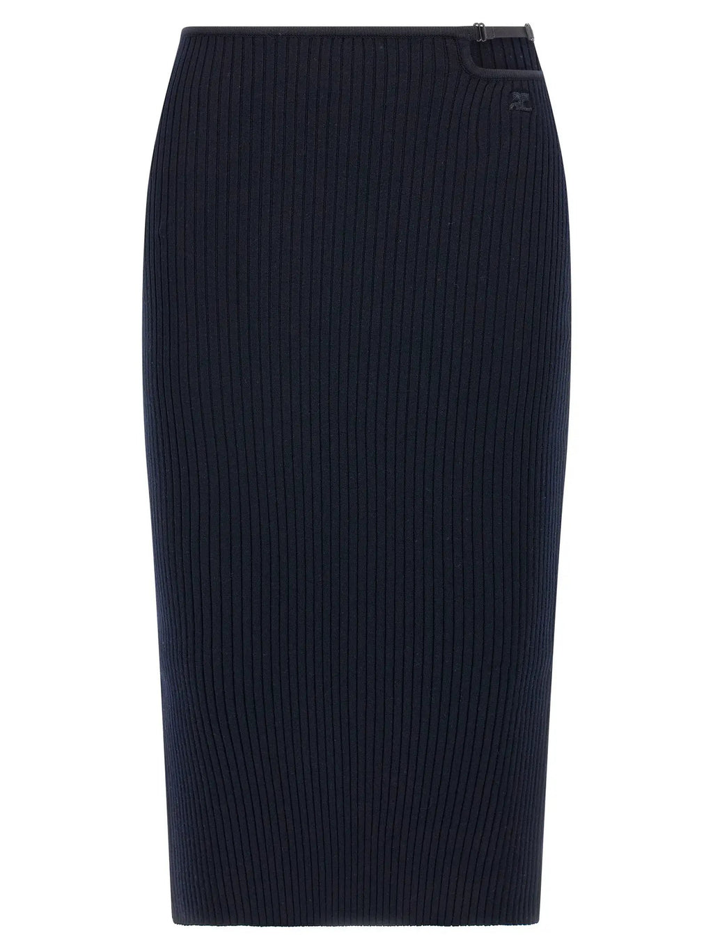 Courrèges Blue Viscose Midi Skirt