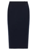 Courrèges Blue Viscose Midi Skirt