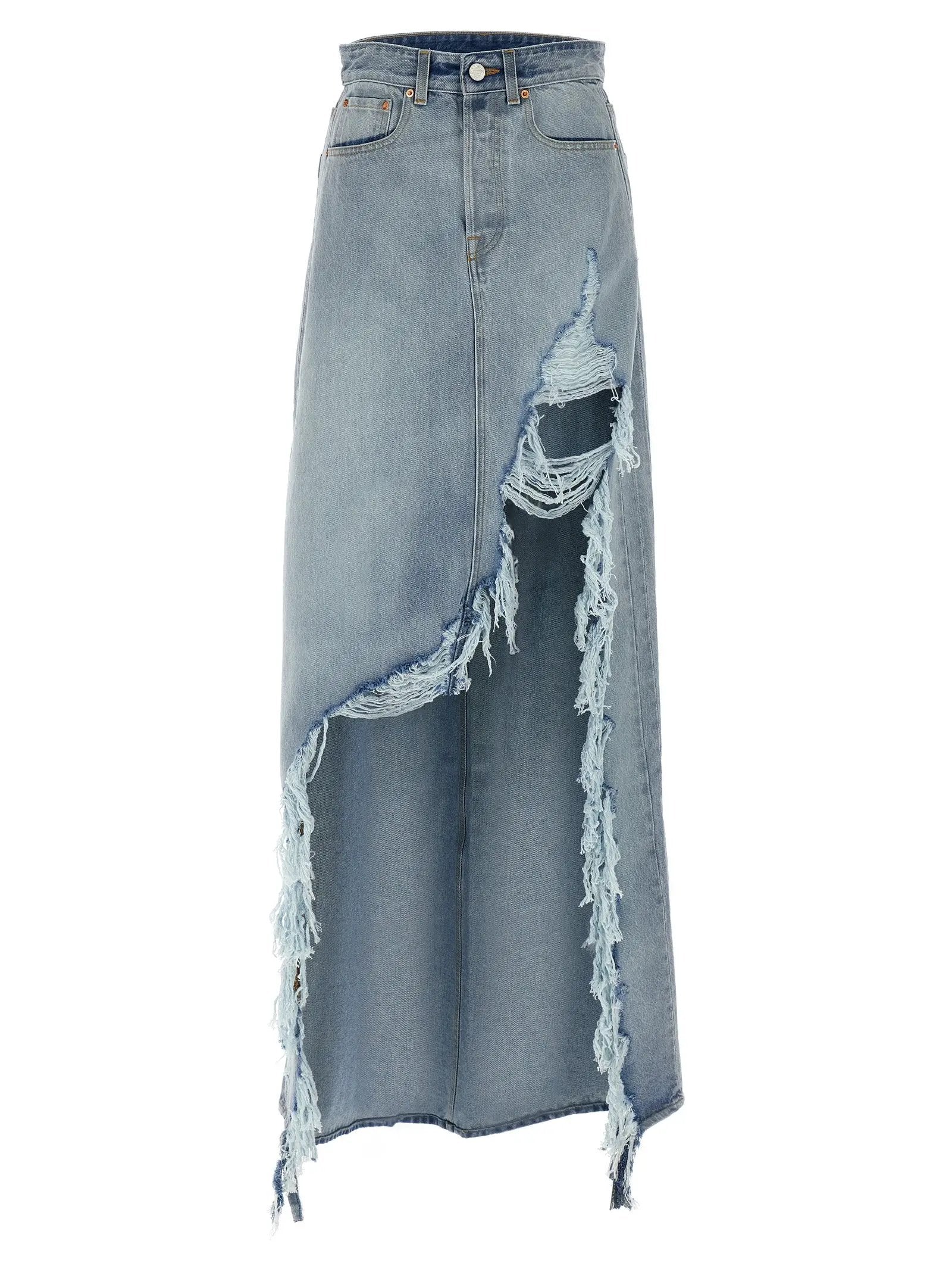 Vetements Blue Cotton Mini Skirt