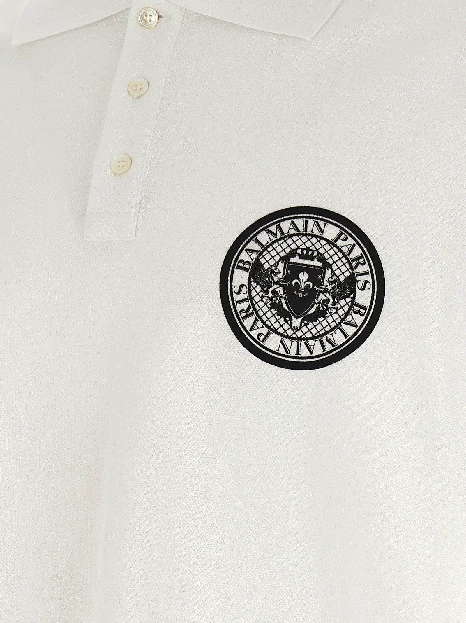 Balmain Bicolor Cotton Polo Shirt