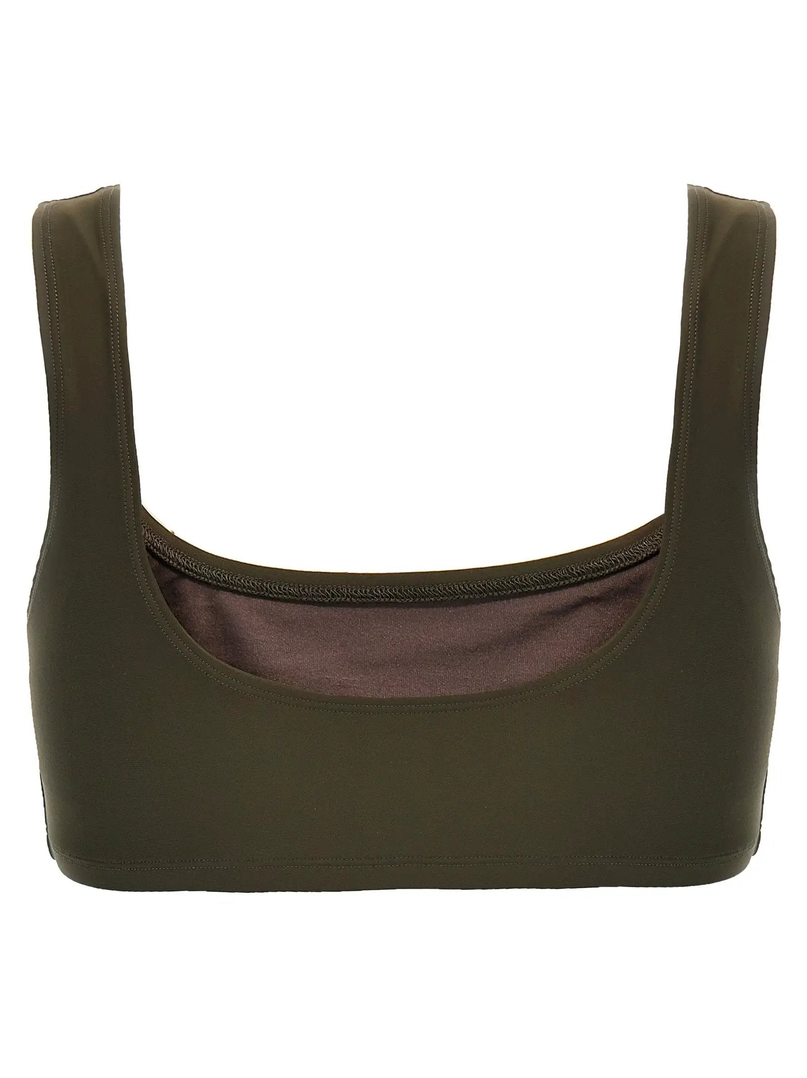 The Andamane Brown Polyamide Tank Tops