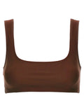 The Andamane Brown Polyamide Tank Tops