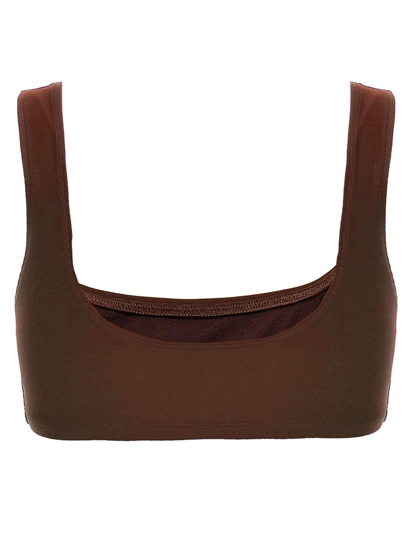 The Andamane Brown Polyamide Tank Tops