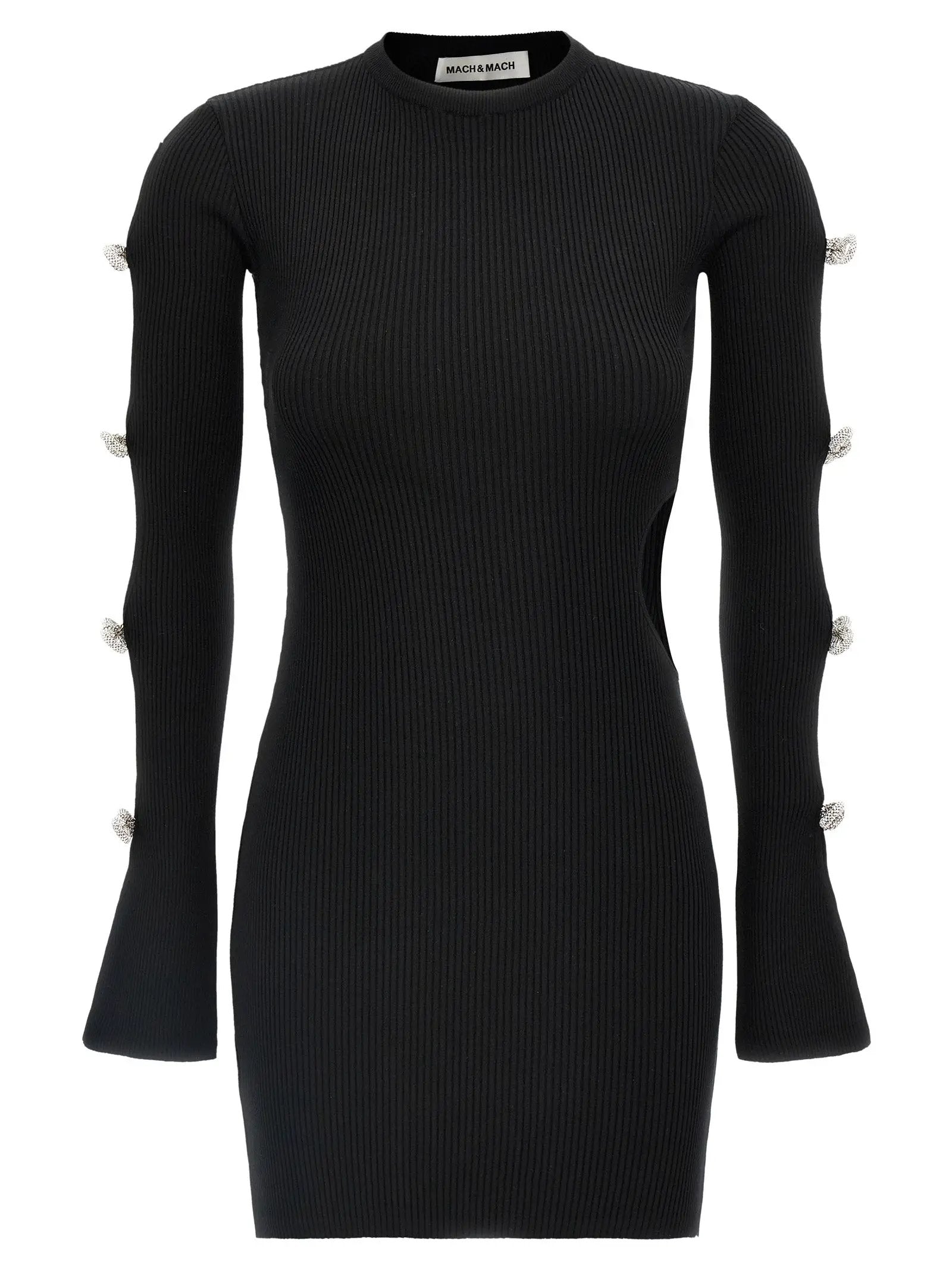MACH & MACH Black Viscose Short Dress