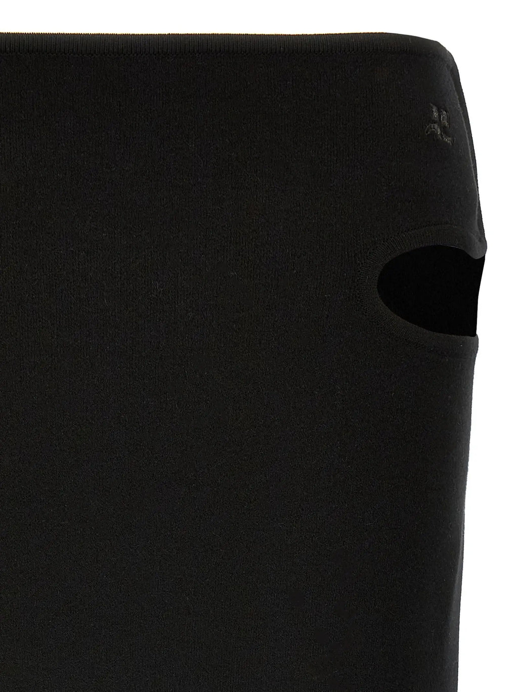 Courrèges Black Viscose Long Skirt