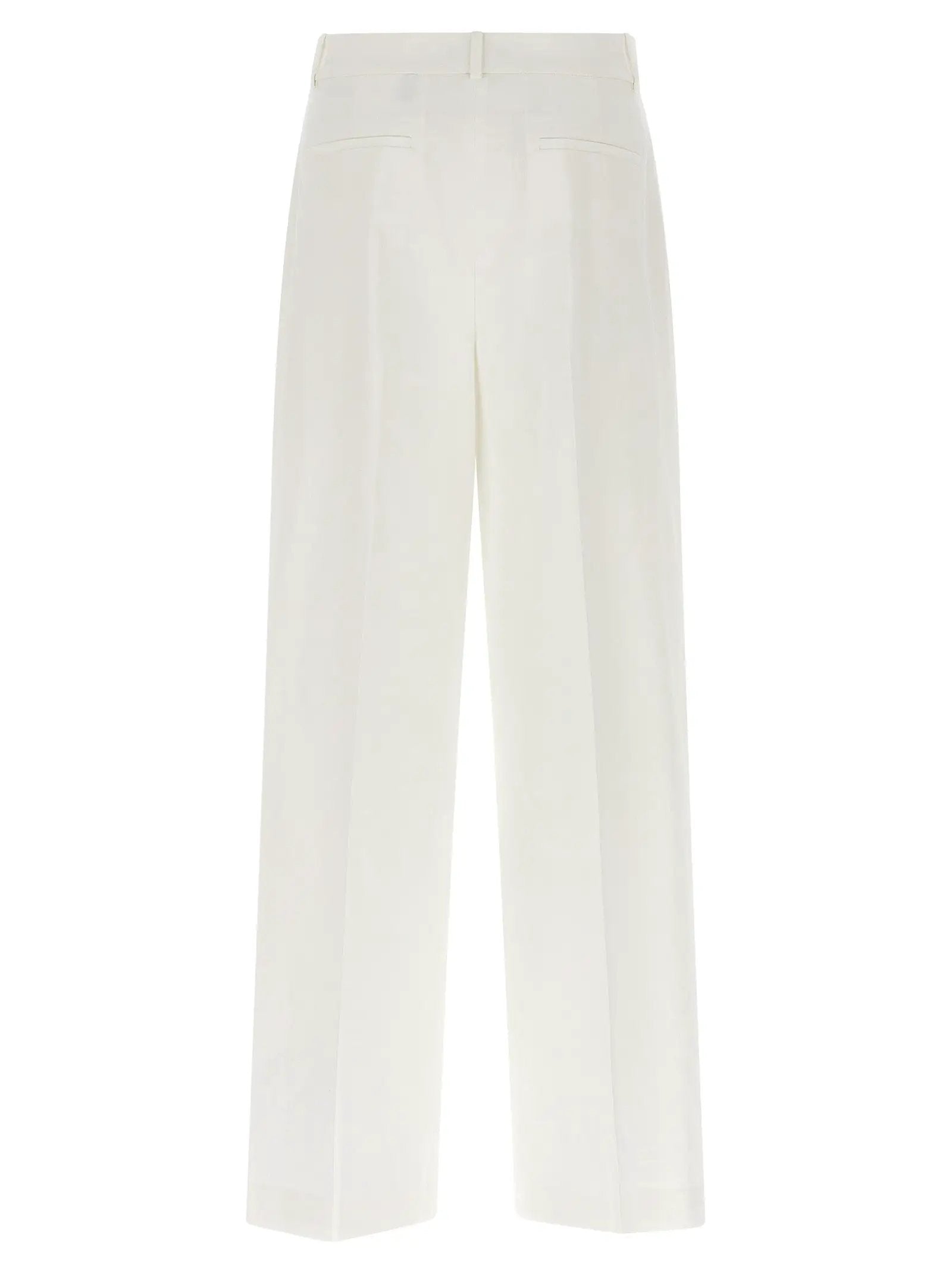Theory White Linen Casual Pants