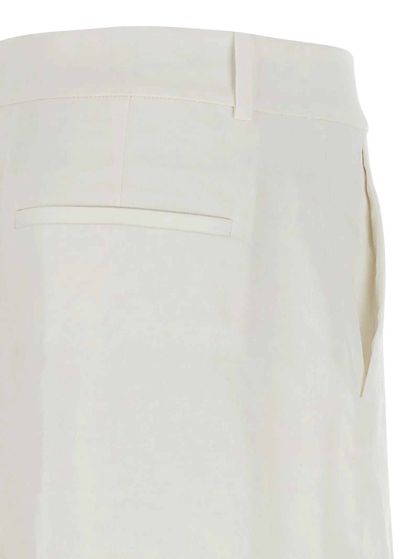 Theory White Linen Casual Pants